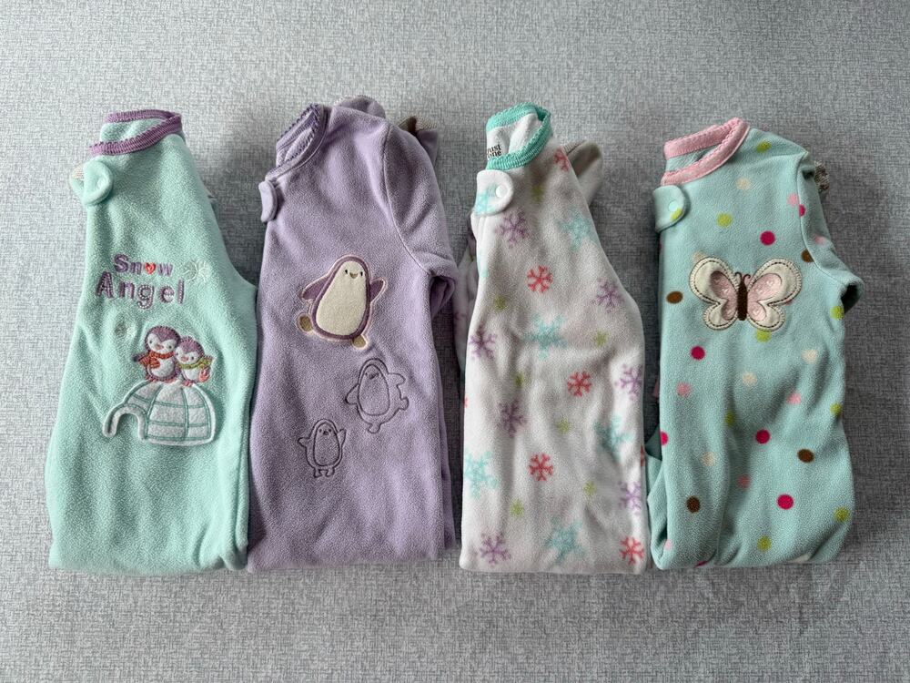 12 Month Fleece Footed Sleepers